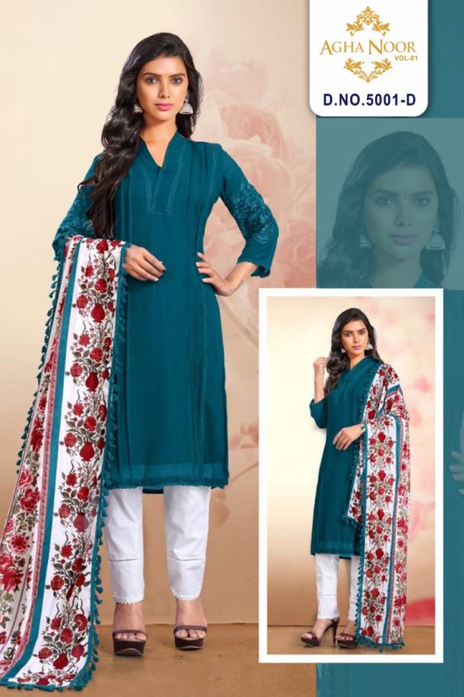 Agha Noor 5001 New Exclusive Wear Heavy Georgette Ready Made Collection